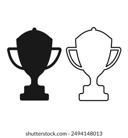 Trophy outline vector icon. Reward symbol sign for web and mobile.
