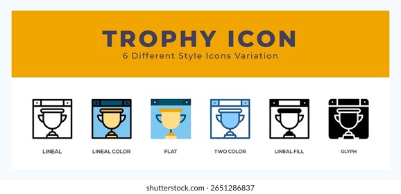 Troféu de ícones. ilustração vetorial.