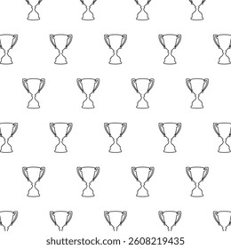 Trophy Pattern background. Trophy pattern, cartoon style. Trophy Cup Vector Flat pattern. Cartoon illustration of trophy vector pattern for web