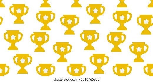 Trophy Pattern background. Gold Trophies Seamless Pattern. gold medal pattern background. competition theme pattern.