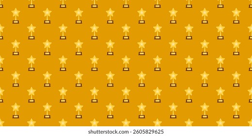 Trophy Pattern background. Gold Trophies Seamless Pattern. gold medal pattern background. competition theme pattern.