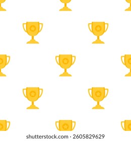 Trophy Pattern background. Gold Trophies Seamless Pattern. gold medal pattern background. competition theme pattern.