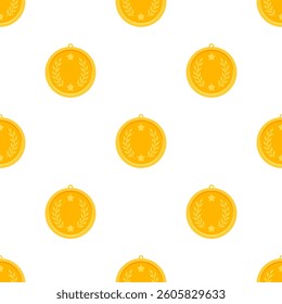 Trophy Pattern background. Gold Trophies Seamless Pattern. gold medal pattern background. competition theme pattern.