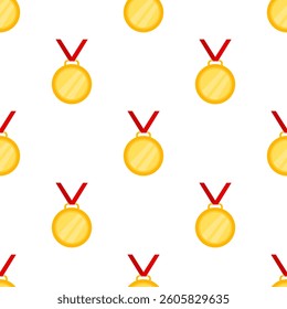 Trophy Pattern background. Gold Trophies Seamless Pattern. gold medal pattern background. competition theme pattern.