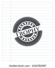 Trophy penciled. Vector Illustration. Detailed.