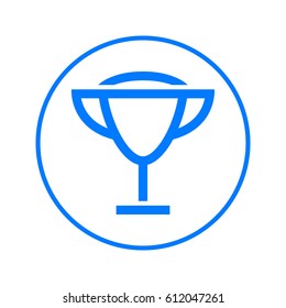 Trophy, prize circular line icon. Winner round colorful sign. Flat style vector symbol
