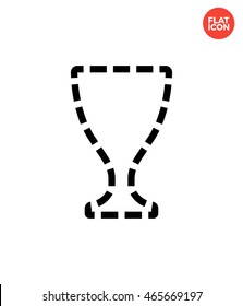 Trophy prize with dotted line Icon Flat Style Isolated Vector Illustration