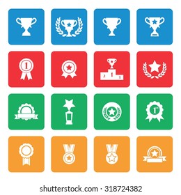 Trophy and prize icons. Victory icon. Vector Illustration. EPS10