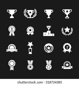 Trophy and prize icons. Victory icon. Vector Illustration. EPS10