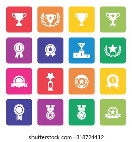 Trophy and prize icons. Victory icon. Vector Illustration. EPS10