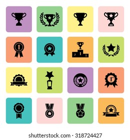 Trophy and prize icons. Victory icon. Vector Illustration. EPS10
