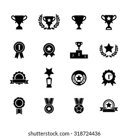 Trophy and prize icons. Victory icon. Vector Illustration. EPS10