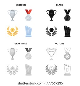 Trophy, prize, meed, and other web icon in cartoon style.Award, cup, medal, icons in set collection.