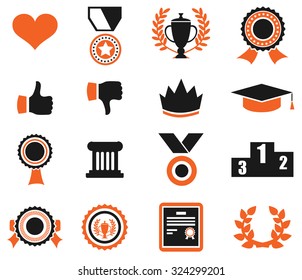 Trophy and prize symbol icon on white background vector illustration