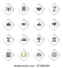 Trophy and prize symbol icon on white background vector illustration