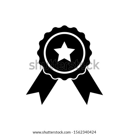 Trophy and prize symbol line icon on white background vector illustration