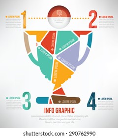 Trophy puzzle info graphic design,clean vector