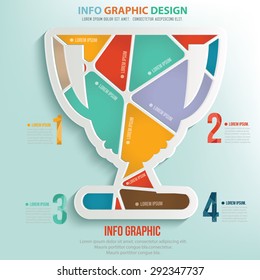 Trophy puzzle info graphic design,clean vector