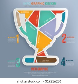Trophy puzzle info graphic design,clean vector