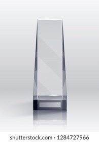 Trophy realistic concept with competition winner and victory symbols vector illustration