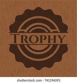 Trophy realistic wood emblem