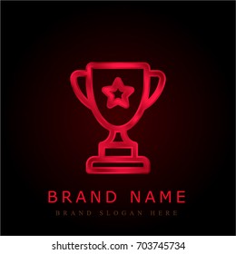 Trophy red chromium metallic logo