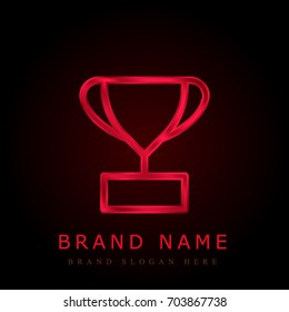Trophy red chromium metallic logo