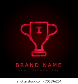 Trophy red chromium metallic logo