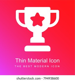 Trophy red and pink gradient material white icon minimal design