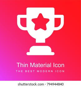 Trophy red and pink gradient material white icon minimal design