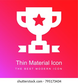 Trophy red and pink gradient material white icon minimal design