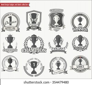 Trophy retro badges collection