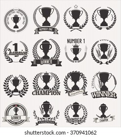 Trophy retro laurel wreath collection