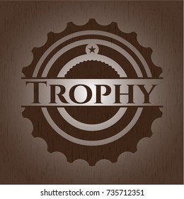 Trophy retro wood emblem