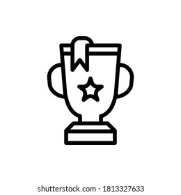 Trophy, Reward, Award, Champion Icon Logo Illustration Vector Isolated. Back to School and Science Icon Set. Editable Stroke and Pixel Perfect.
