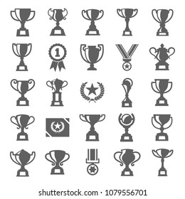 Trophy reward icon set in trendy flat style isolated on white background. Symbol for your web site design, logo, app, UI. Vector illustration, EPS