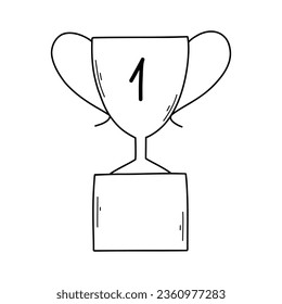 Trophy, reward for the winner. Vector illustration of a winner cup.
