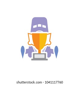 Trophy Rocket Logo Icon Design
