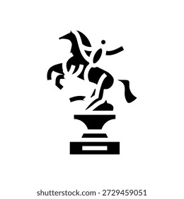 trophy rodeo emblem glyph icon vector. trophy rodeo emblem sign. isolated symbol illustration