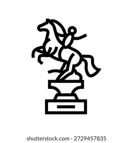 trophy rodeo emblem line icon vector. trophy rodeo emblem sign. isolated contour symbol black illustration