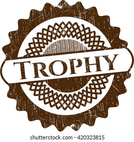 Trophy rubber stamp with grunge texture
