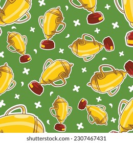 
Trophy seamless pattern background vector 