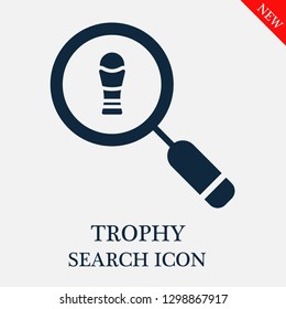Trophy search icon. Editable Trophy search icon for web or mobile.