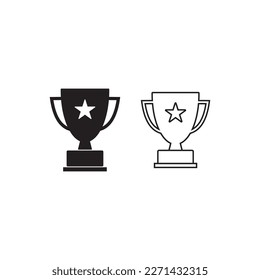 Trophy set icon vector. champions cup icon illustration symbol