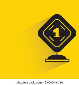 trophy with shadow on yellow background