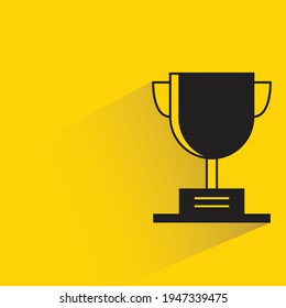 trophy with shadow on yellow background