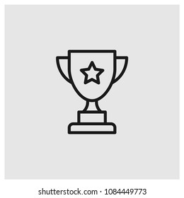 Trophy sign icon in trendy flat style isolated on grey background, modern symbol vector illustration for web