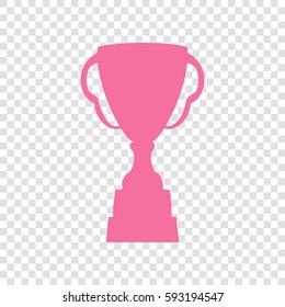 Trophy sign illustration. Vector. Cyclamen icon on transparent background.