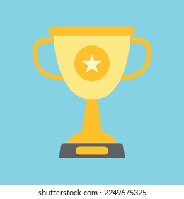 Trophy sign. Vector icon in flat style