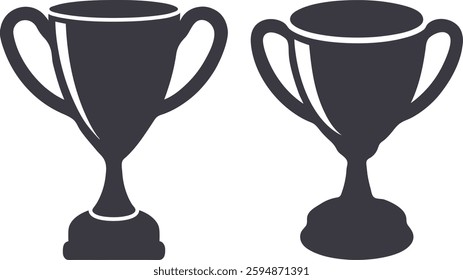 Trophy sign vector Illustration, Hand drawn winner cup vector isolated